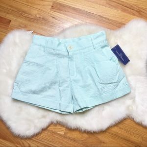 Lauren James mint seersucker shorts